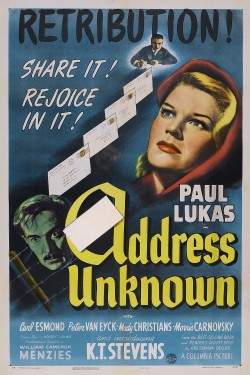 Watch free Address Unknown movies online on on 123Movies Alternatives site